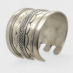 Antique Turkmen Silver Cuff Bracelet