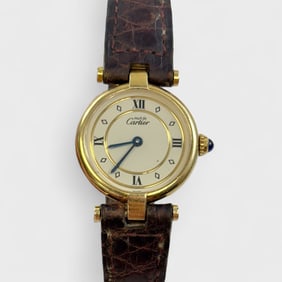 Cartier Silver Vermeil Quartz Ladies Wristwatch