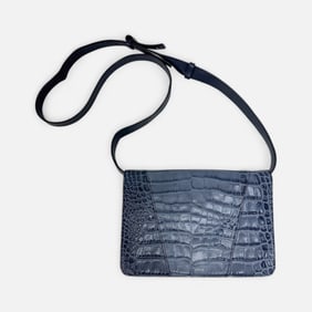 Vince Croc-Embossed Leather Crossbody Bag