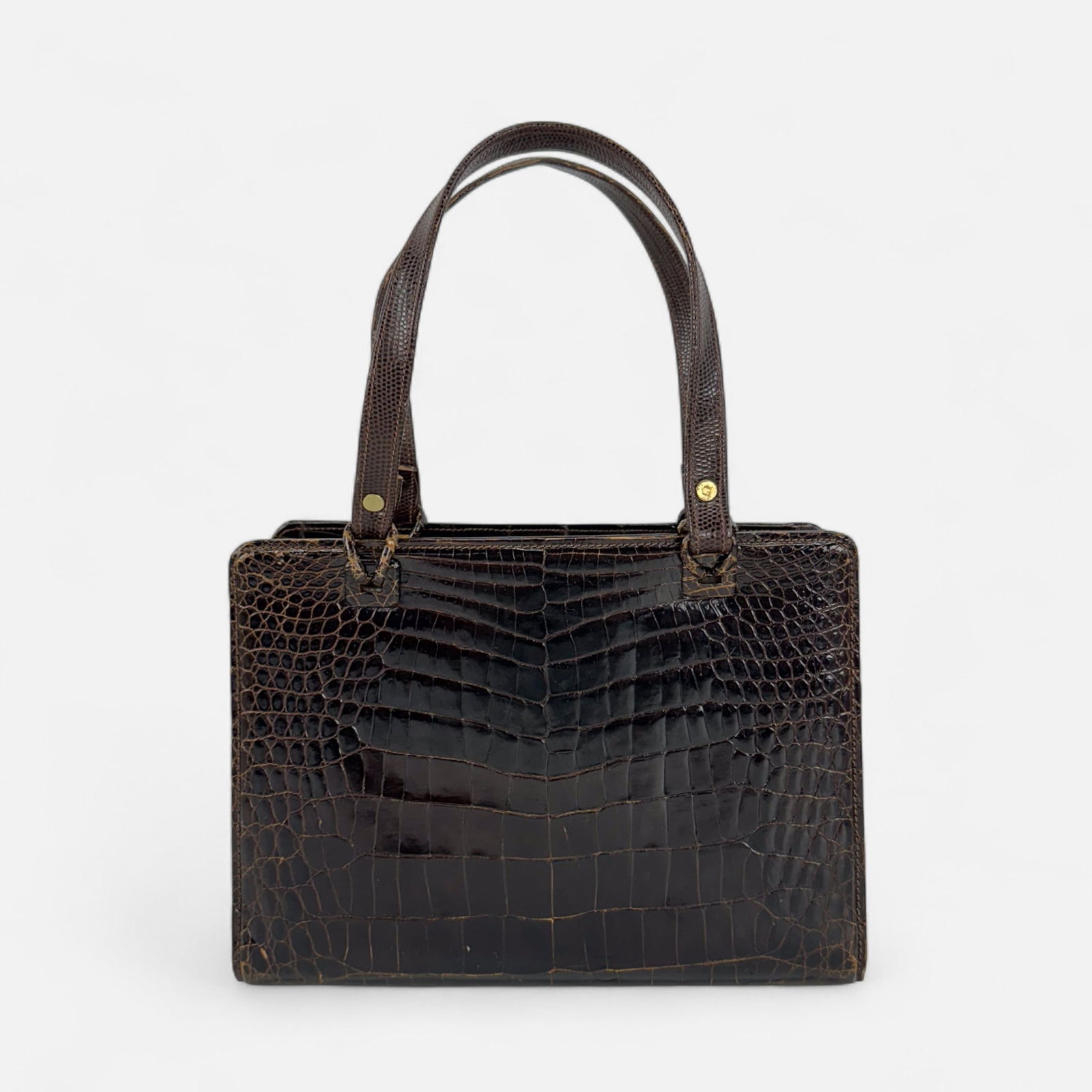 Vintage Mark Cross Alligator Belly Leather Handbag (1 of 8)