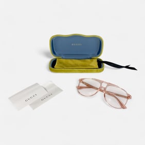 Gucci Model GG0264O Oversized Pink Eyeglasses w/Case