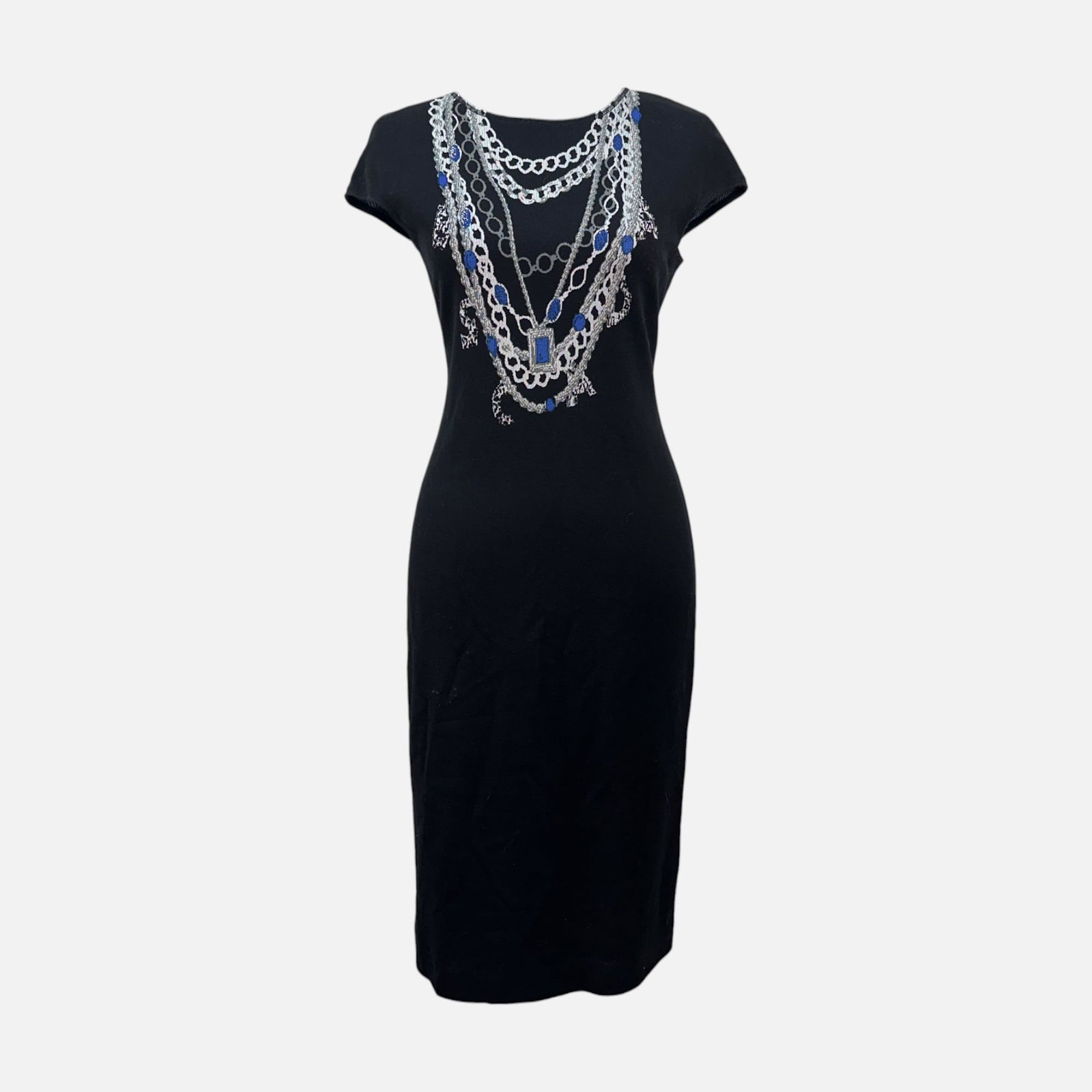 Escada Sport "Dolomita" Chain Print Slim Fit Dress: European size 36. Good as shown.For shipping, please reach out to Donald Camden at UPS Store 4608 or elect for integrated shipping with LiveAuctioneers LiveShipping. Alternatively, reach out to one of