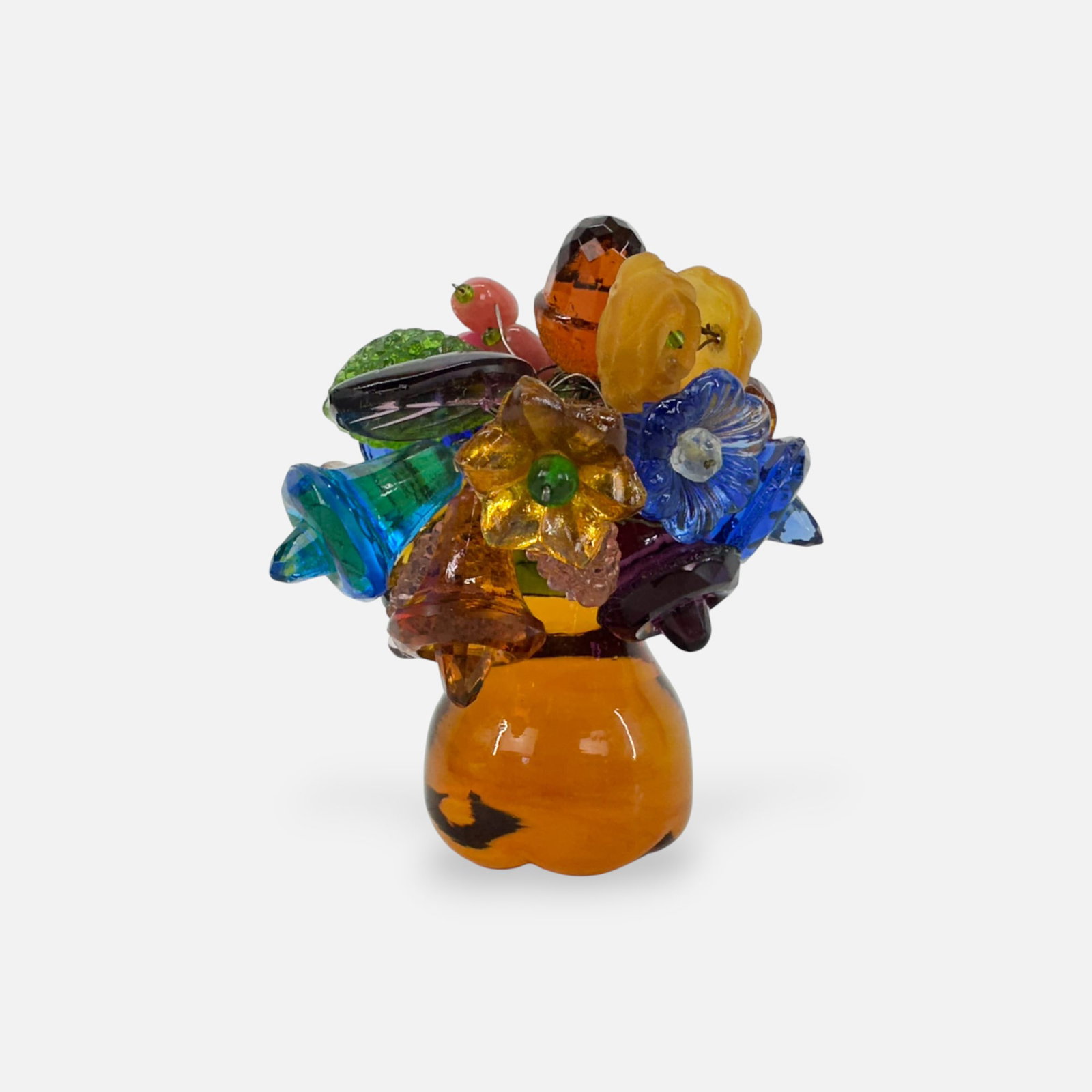 Murano Art Glass Flower Bouquet Sculpture: Apparently free of any chips, cracks, or repairs. Possible missing flowers. For shipping, please reach out to Donald Camden at UPS Store 4608 or elect for integrated shipping with LiveAuctioneers Live