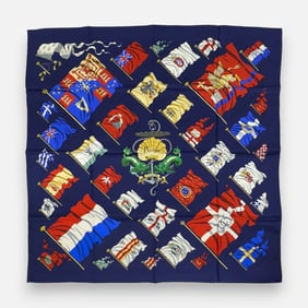 Vintage Hermes "Pavois" 90cm Silk Scarf
