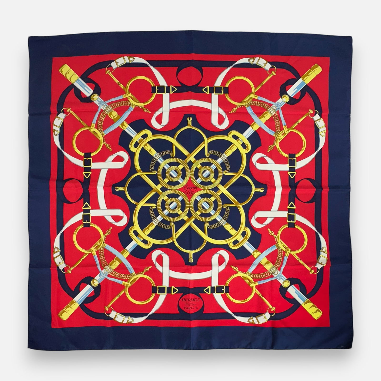 Vintage Hermes "Eperon d'Or" 90cm Silk Scarf (1 of 4)