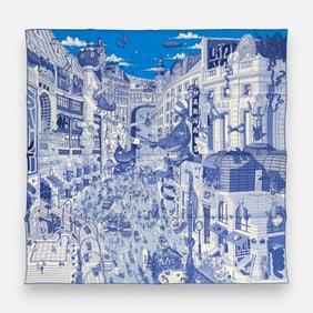Vintage Heremes "Le Grand Prix" 90cm Silk Scarf
