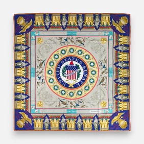 Vintage Tiffany & Co "US Senate Bicentennial" Silk Scarf