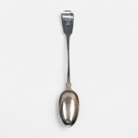 George W. Adams Antique English Sterling Silver Stuffing Spoon for Chawner & Co