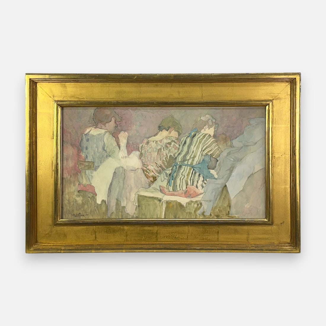 David Levine "Work Attitudes" 1989 Original Watercolor on Paper Framed Painting (1 of 7)