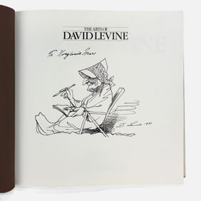 David Levine Original 1991 Pen Ink Caricature Drawing in "The Arts of David Levine" Hard Cover Book