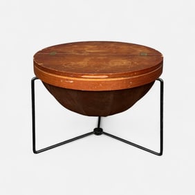 Rastad & Relling for Rasmus Solberg Norweigan Modern MCM Teak & Leather Sewing Table