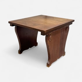 DAR Library of Congress Carved Wood Library Table