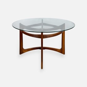 Adrian Pearsall for Craft Associates Walnut & Glass MCM Wood Dining Table