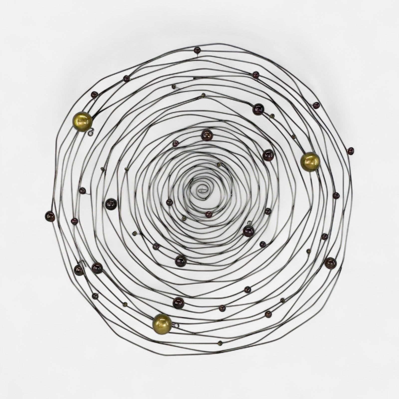 Brutalist MCM Brass & Metal Outer Space Galaxy Round Wall Sculpture (1 of 6)