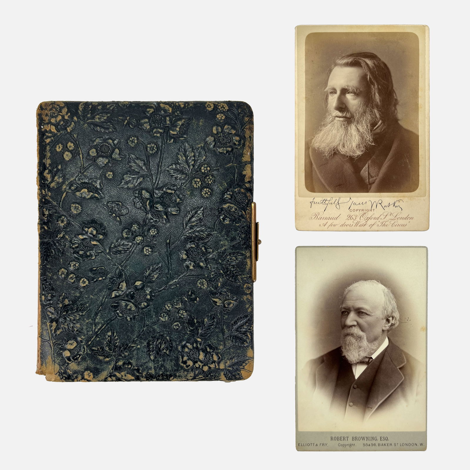 Historic Albumen Carte-De-Visite Cabinet Card Album Famous Political Poet Portrait Photographs: Photographs of note include Robert Browning, Lord Randolph Churchill, Otto von Bismarck, John Ruskin, William Gladstone, and many more. For additional photographs click here HE
