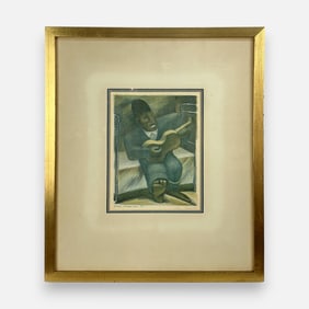 Jean Charlot "The Iron Bed" Pencil Signed Framed Print