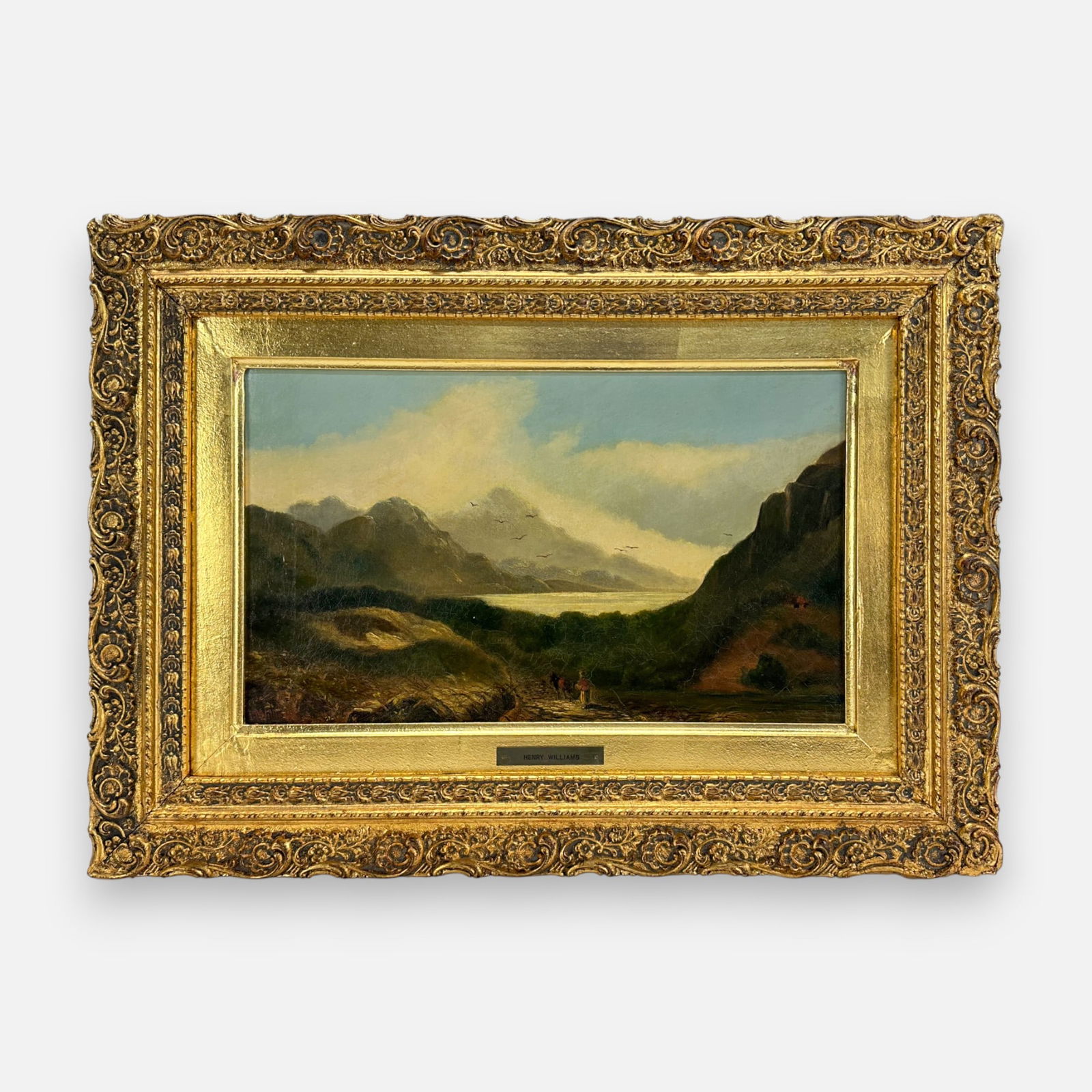 Henry Williams Antique 19thC Landscape Oil on Canvas Framed Painting (1 of 8)