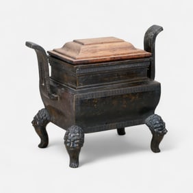 Antique Chinese Bronze Censer w/Wood Lid