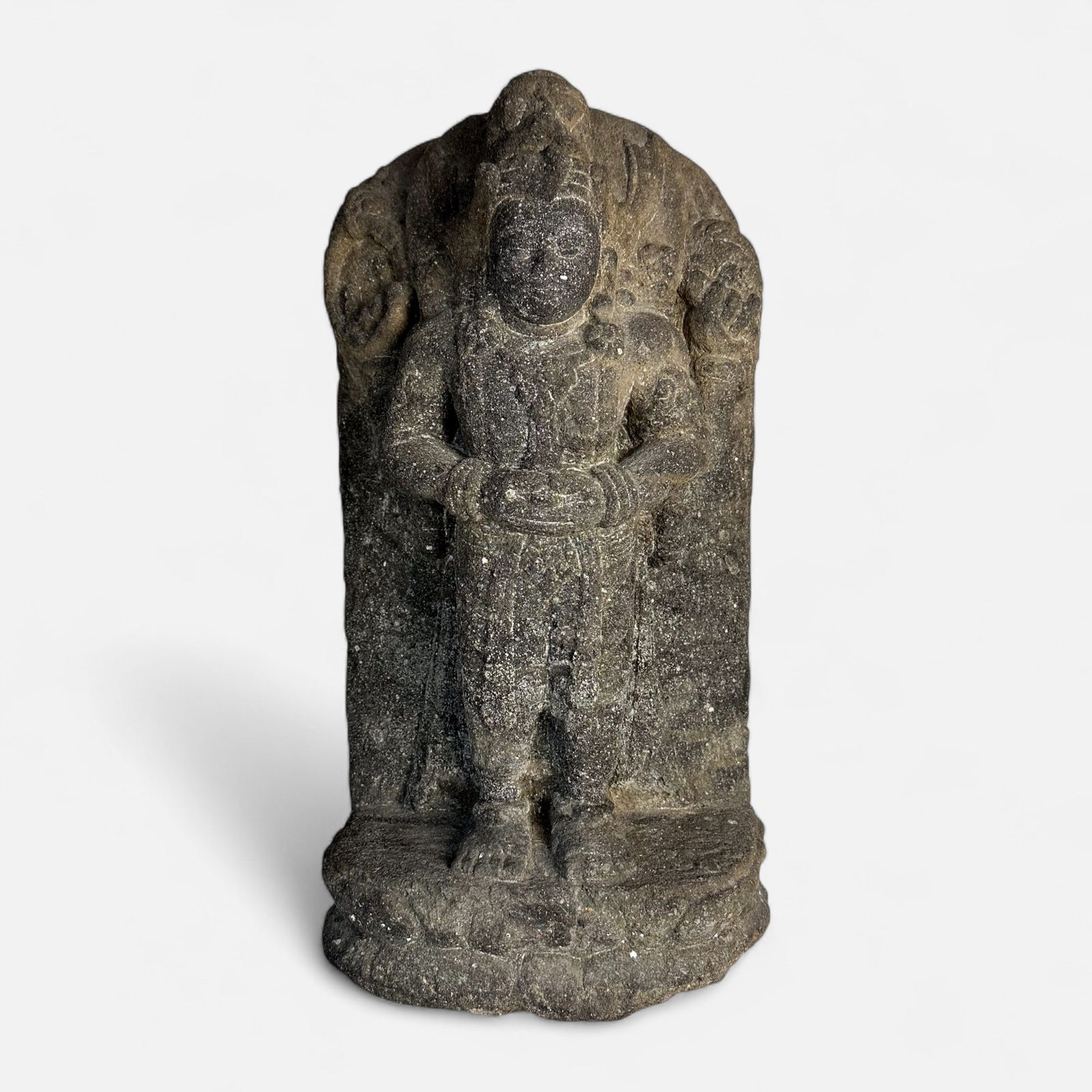 Large Antique Carved Stone South Indian East Asian Hindu Standing Figure (1 of 6)