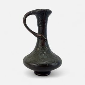 French Art Nouveau Bronze Figural Swan Vase