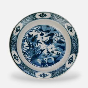 Antique Chinese Ming Blue & White Swatow Porcelain/Pottery Bowl
