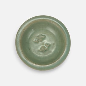 Antique Chinese Longquan Celadon Porcelain/Pottery Twin Fish Bowl
