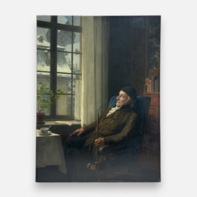 Ernst Bosch (Attr) Genre Painting Antique Oil on Canvas Painting