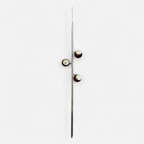 Mid Century Modern Chrome Tension Pole Lamp w/Three Plastic Ball Shades