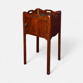 Antique 19thC Georgian Style Carved Mahogany Bedside Commode