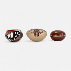 Three Native American Hopi Pueblo Polychrome Vessels, Josephine Cordova Vigil, Adelle Lalo Nampeyo