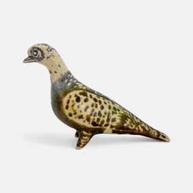 Artist Signed Contemporary Art Pottery Dove Figurine Bird Statue