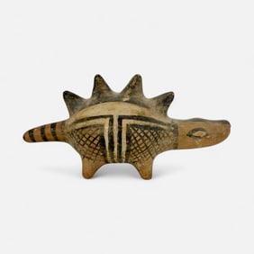 Antique Pre-Columbian Figural Reptile Amphibian South Central American Ocarina