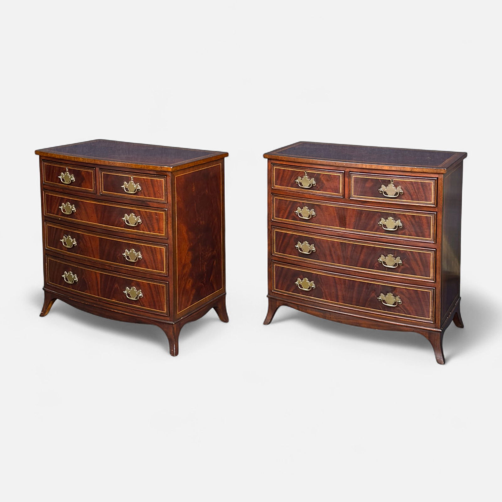 PAIR Jonathan Charles Buckingham Collection Mahogany Five-Drawer Nightstands (1 of 9)