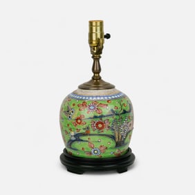 Antique Chinese Small Porcelain Ginger Jar Lamp