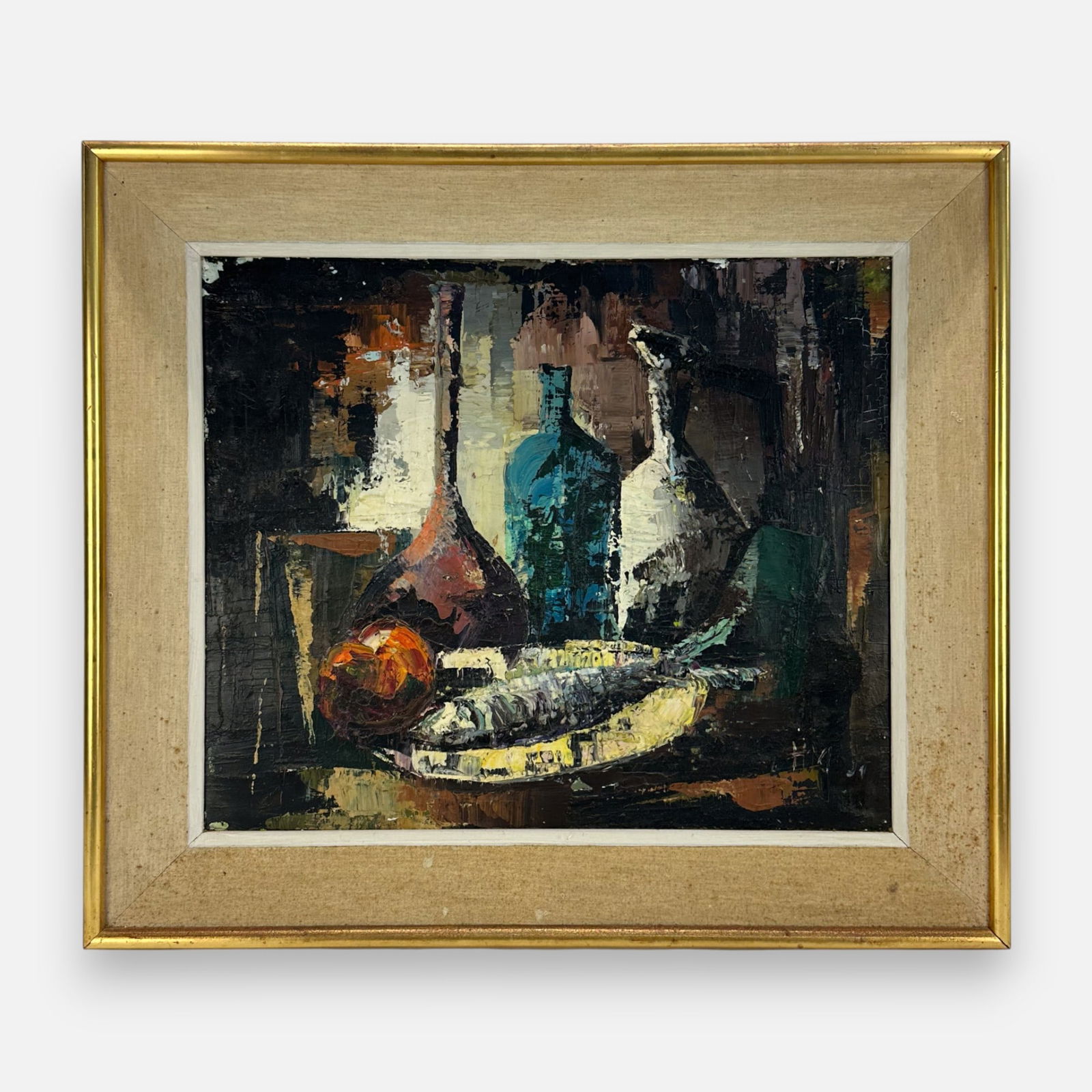 Artist Signed MCM Still Life Oil on Canvas Painting Framed (1 of 7)