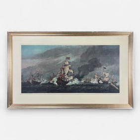 Willem van de Velde the Younger (After) "The Battle of Texel" Large Framed Print