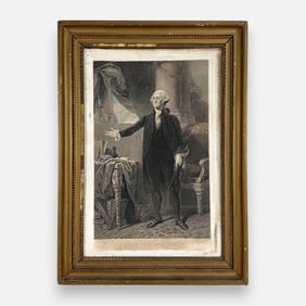 James Heath After Gilbert Charles Stuart "George Washington" Engraving Framed Print