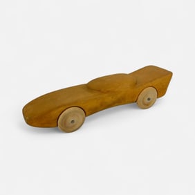 Hand Carved Wood Race Car