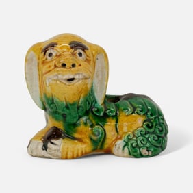 Antique 18thC Chinese Sancai Pottery Foo Dog Water Dropper