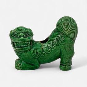 Antique Chinese Sancai Green-Glazed Pottery Fu-Foo Dog Water Dropper