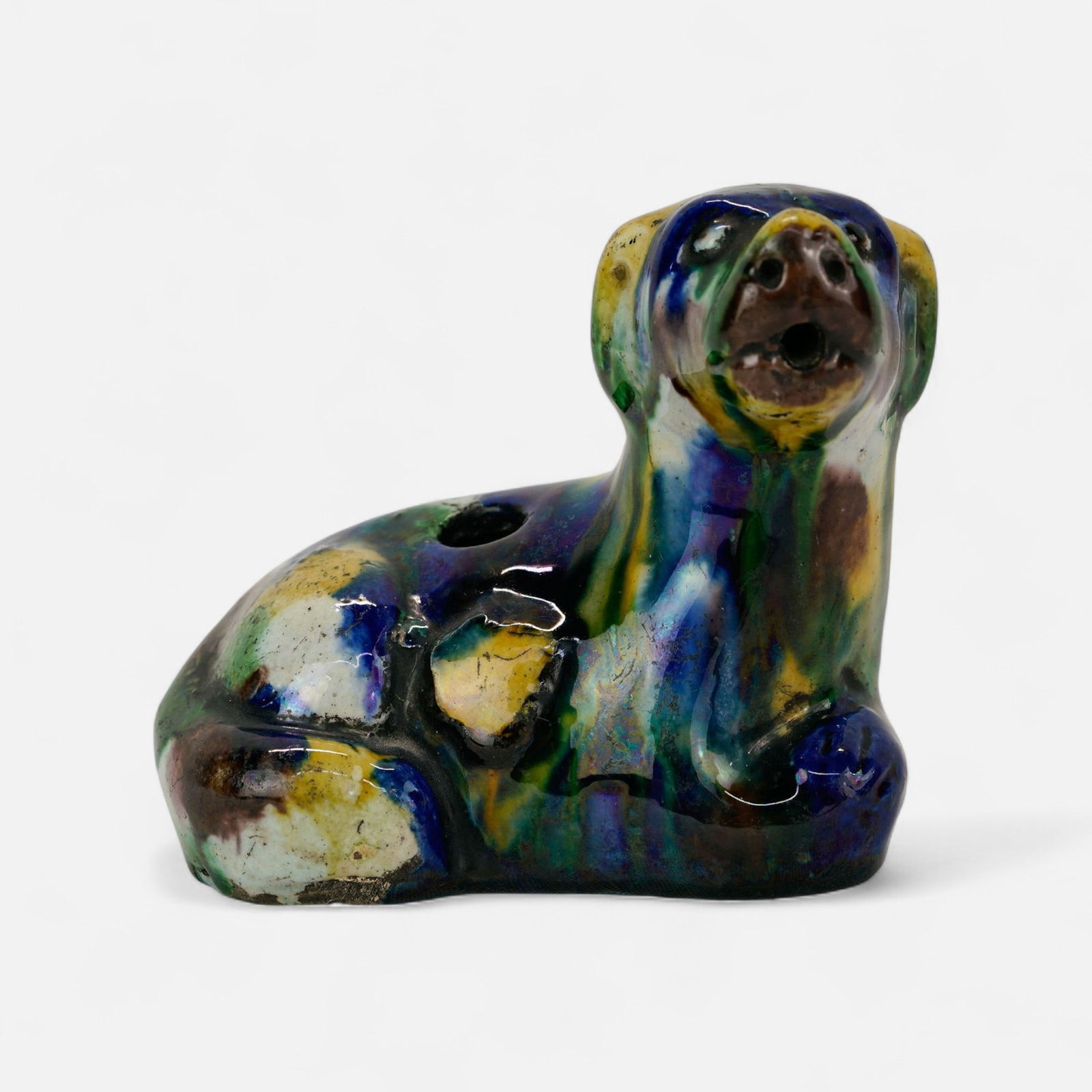 Antique Chinese Qing Sancai Glazed Pottery Foo Dog Water Dropper (1 of 8)