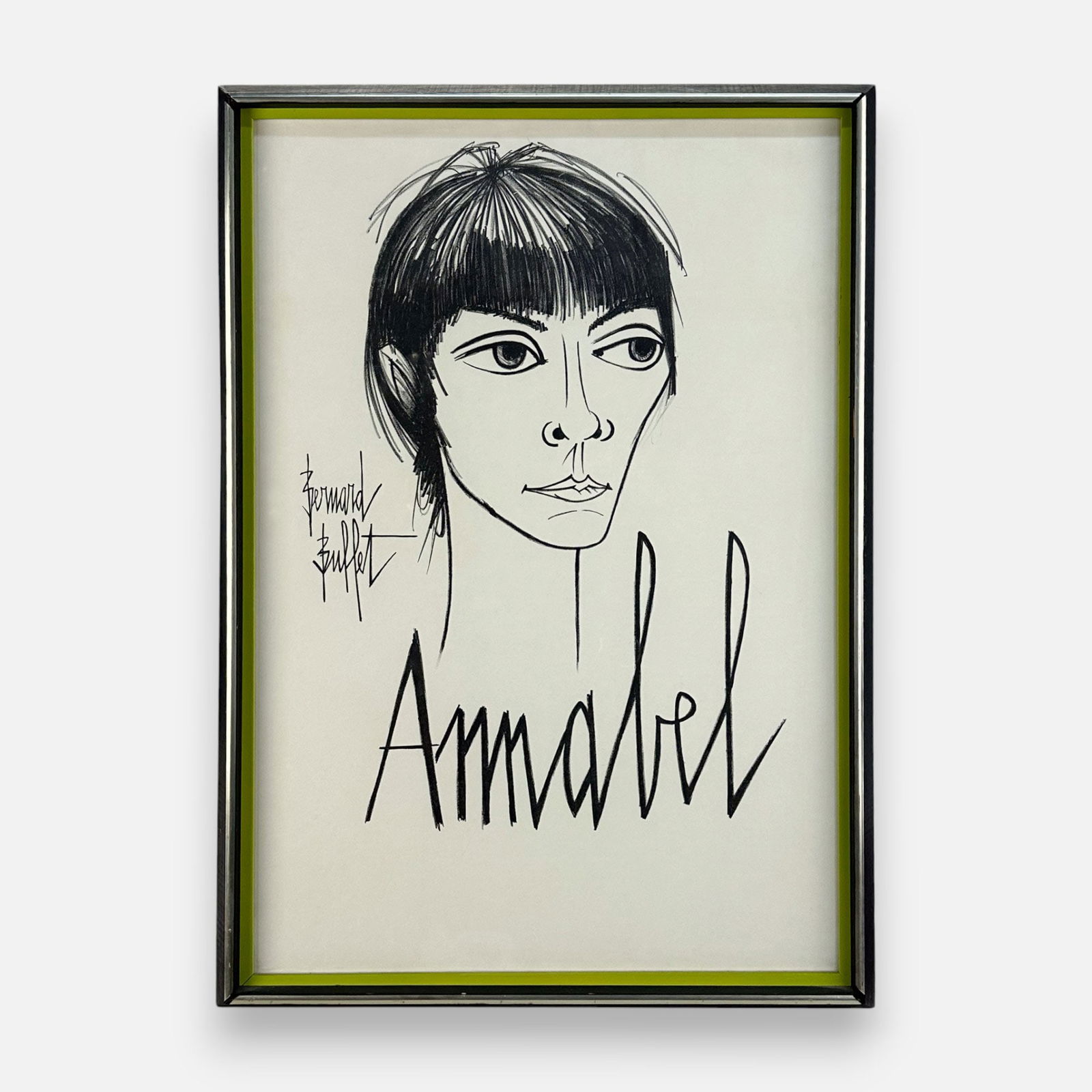 Bernard Buffet "Annabel" Lithograph Framed Print Poster (1 of 4)