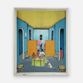 Franklin Joseph Jean Haitian Acrylic on Canvas Painting Framed