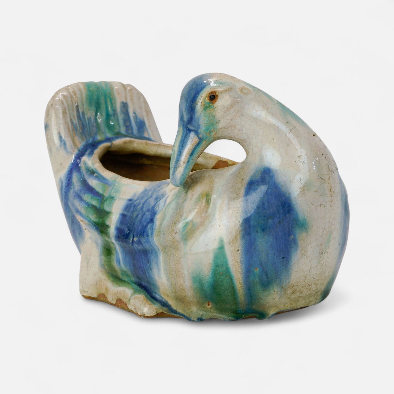 Antique Chinese Sancai Pottery Duck Planter (1 of 9)