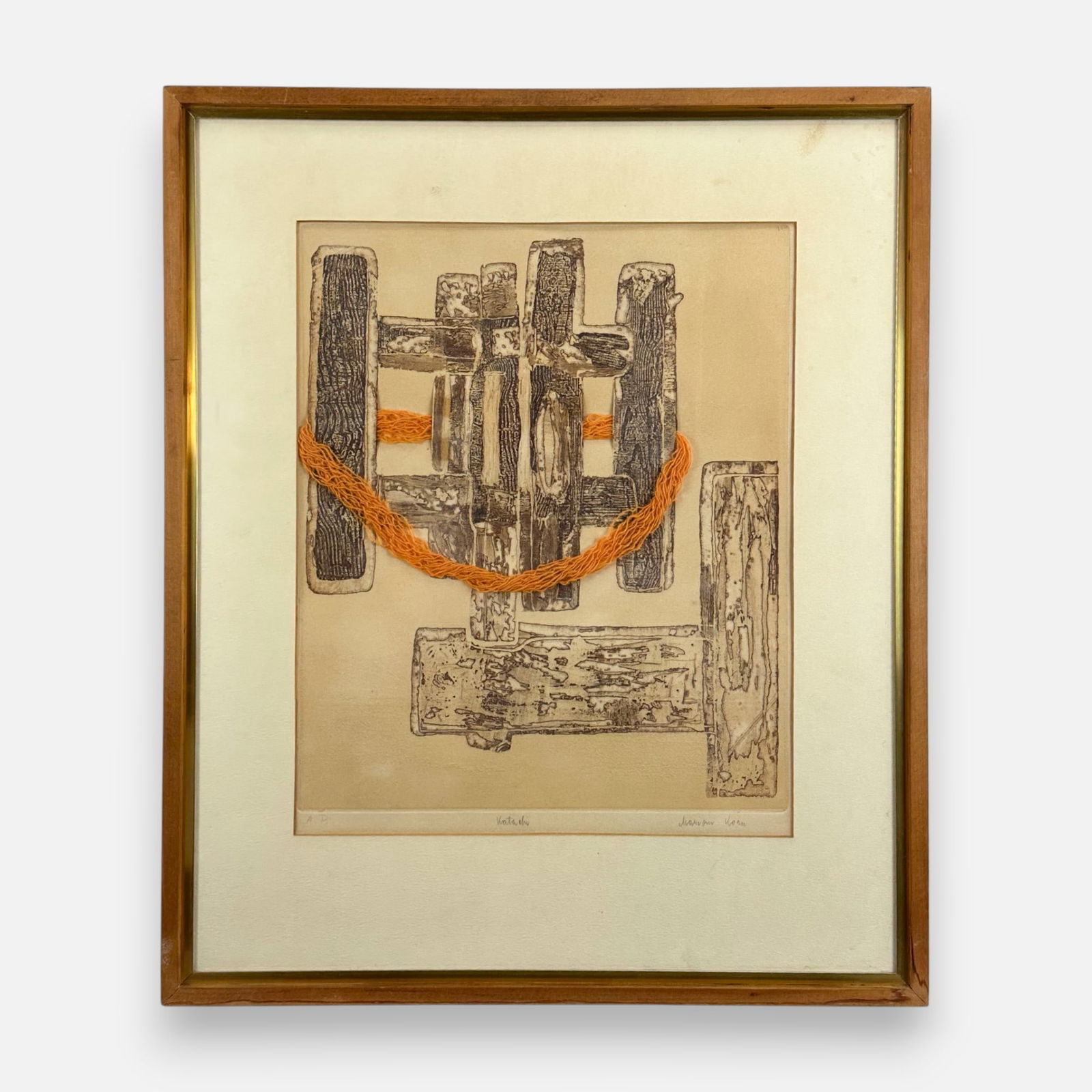 Marian Korn 3-D Lithograph Framed MCM Print (1 of 7)