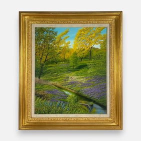 Gregory D. Steele Landscape Oil on Board Painting Framed