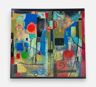 Bill Gian Large Contemporary Acrylic on Artist Board Abstract Painting