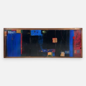 Bill Gian Large Contemporary Acrylic on Artist Board Modernist Painting