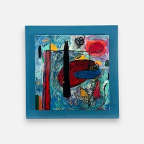 Bill Gian Contemporary Acrylic on Artist Board Abstract Painting