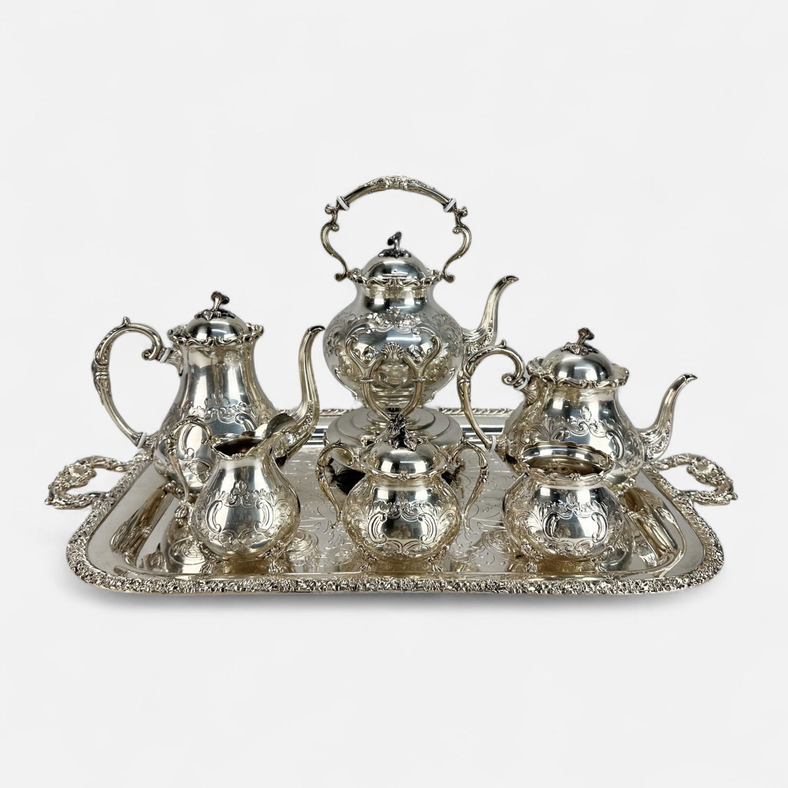 Seven Piece John Turton Sheffield Silver Plate Antique Tea Service Set (1 of 20)